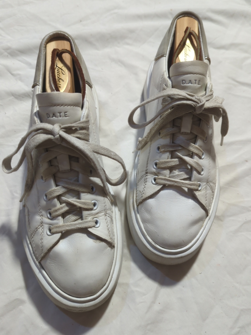 D.A.T.E. White Leather Sneakers