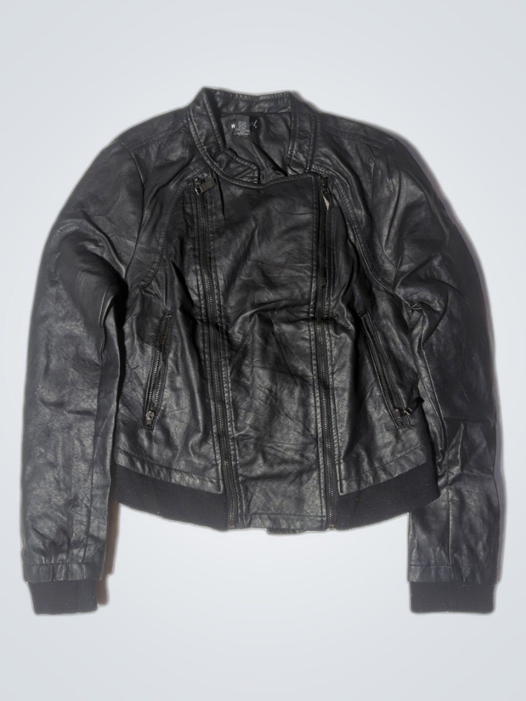 Veste en cuir noir Wet Seal