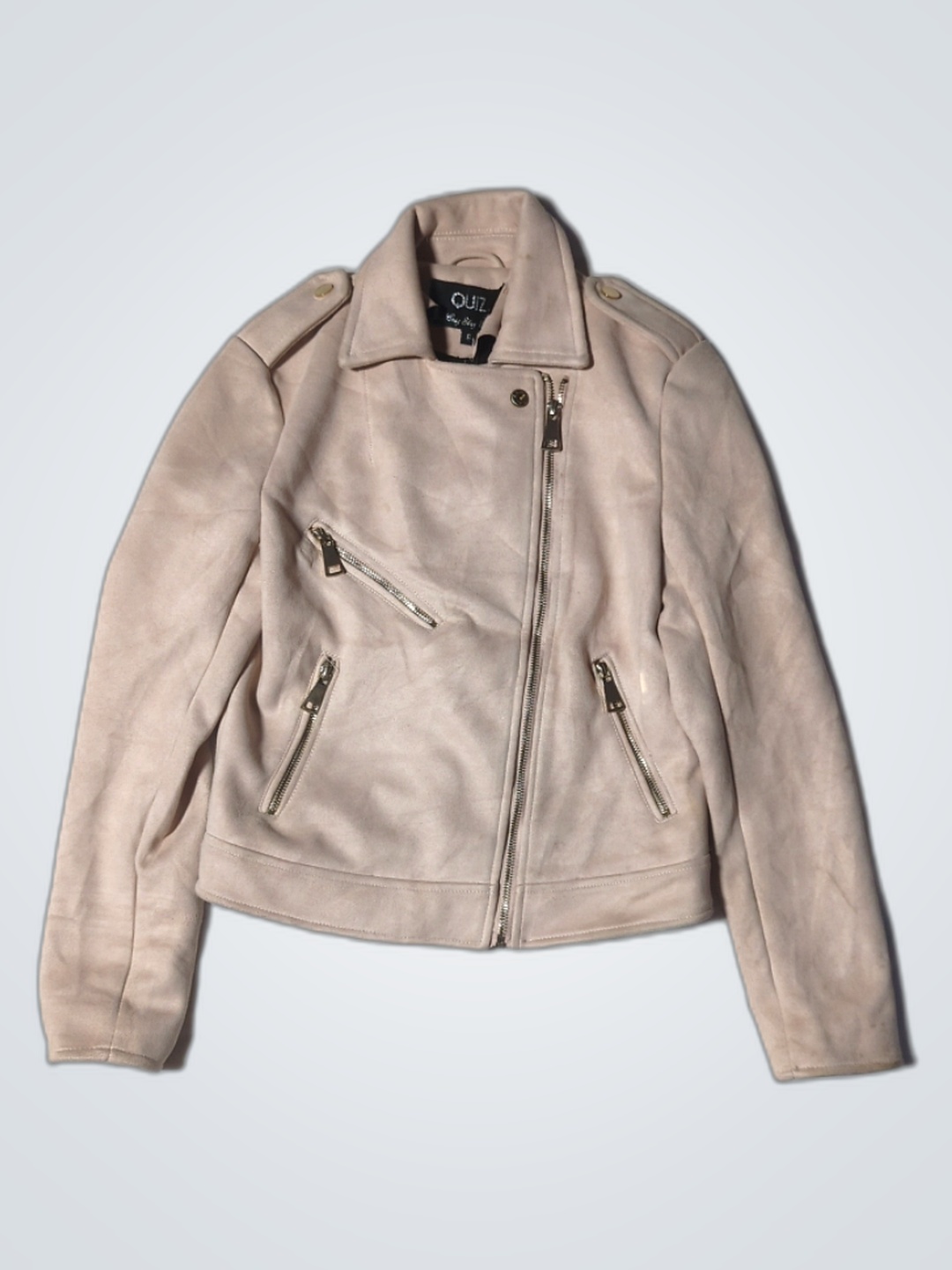 QUIZ Veste en simili cuir beige
