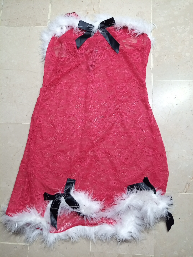 Lace Chemise with Feather Trim