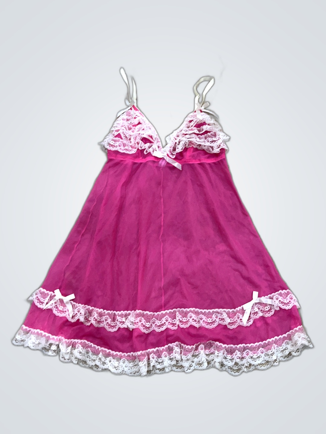 Pink Lace Trim Chemise