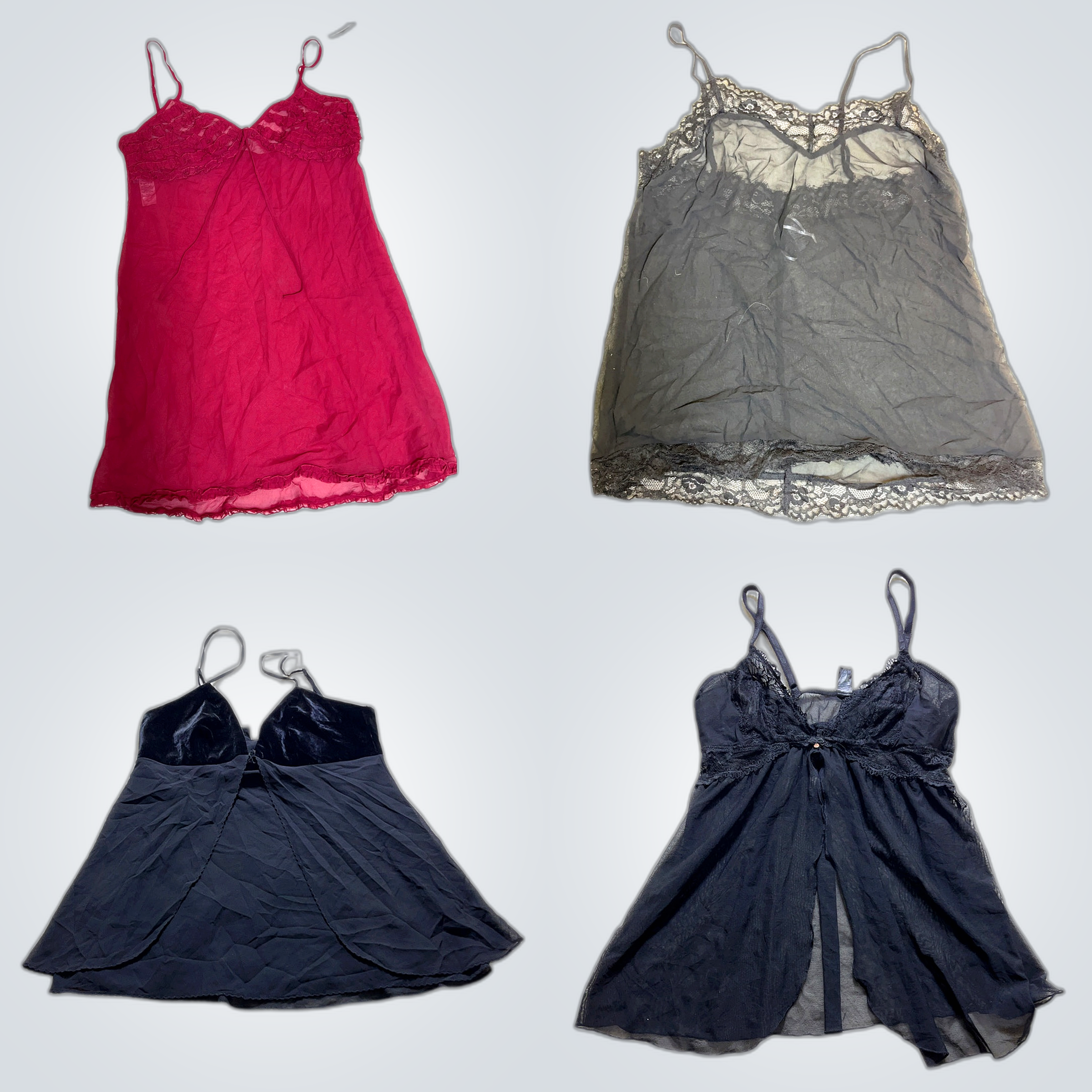 Ensemble de débardeurs en dentelle : H&M, Victoria..