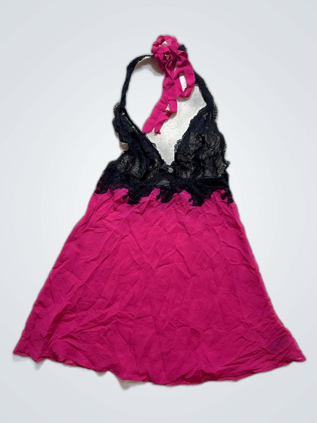 Pink and Black Lace Chemise