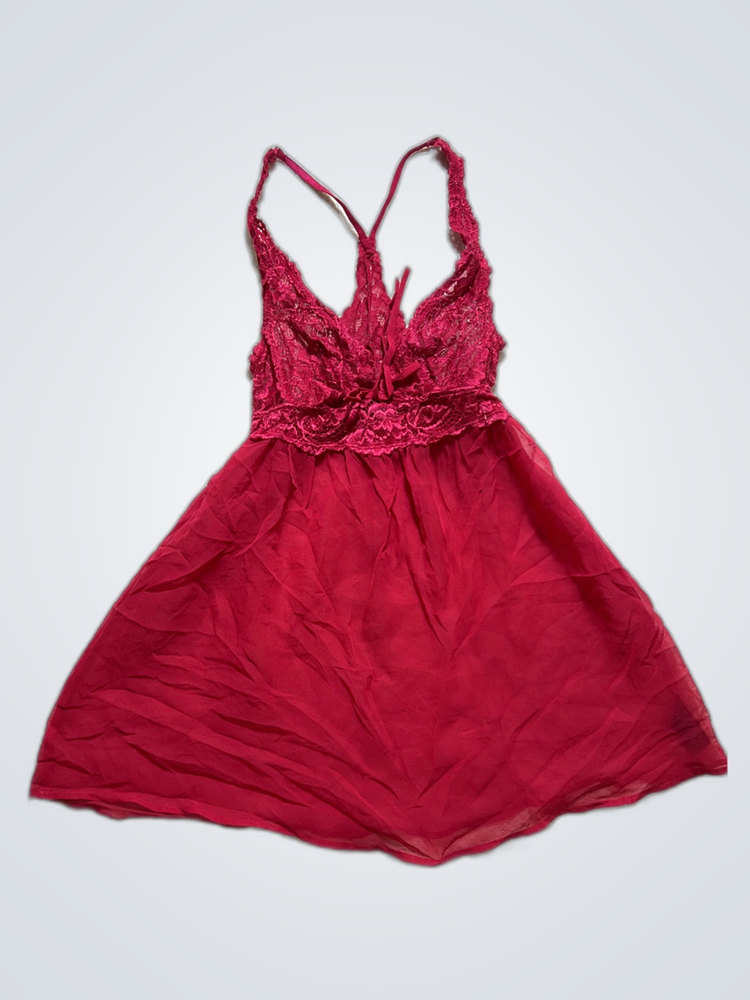 Red Lace Trim Chemise