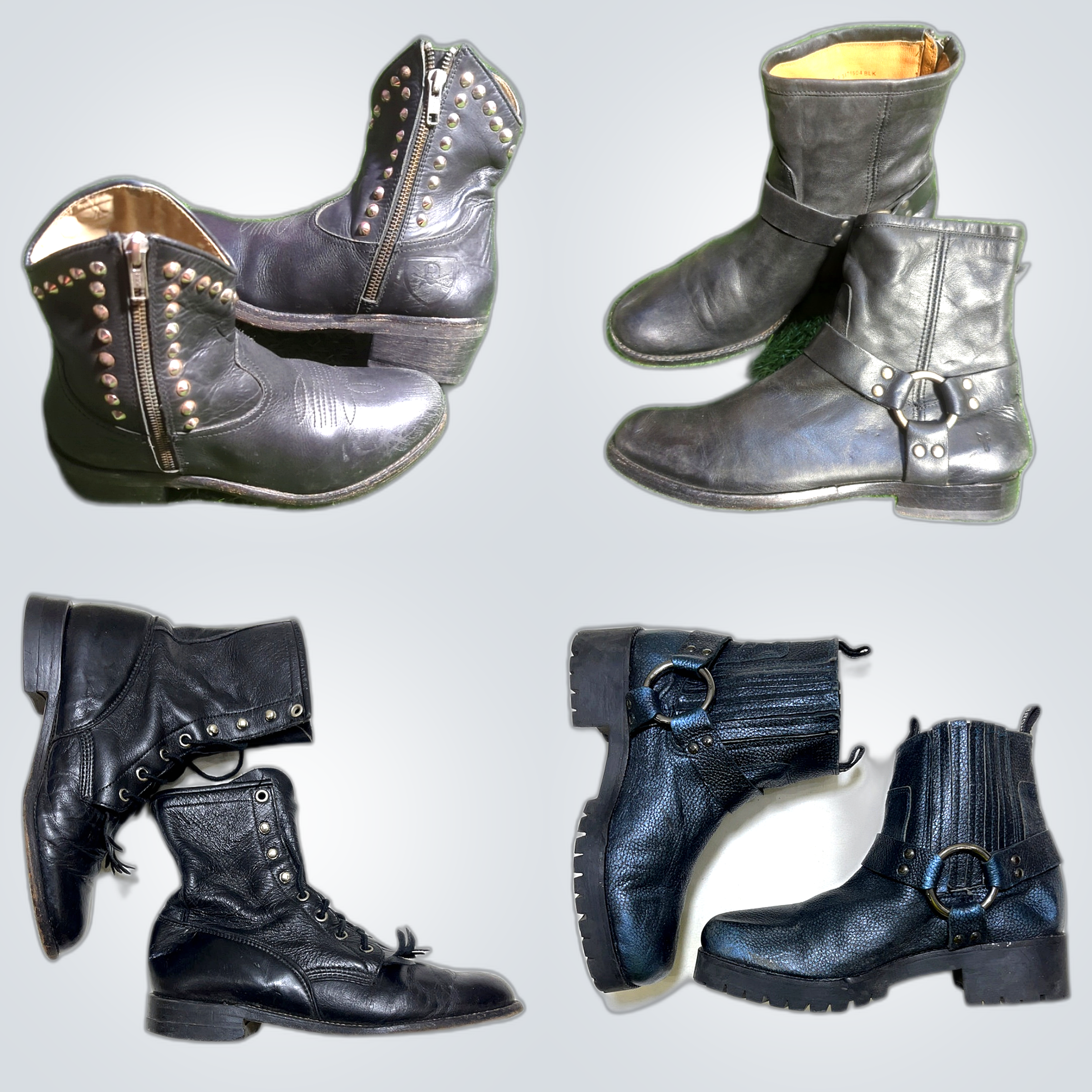 Bottes de motard noires Y2K