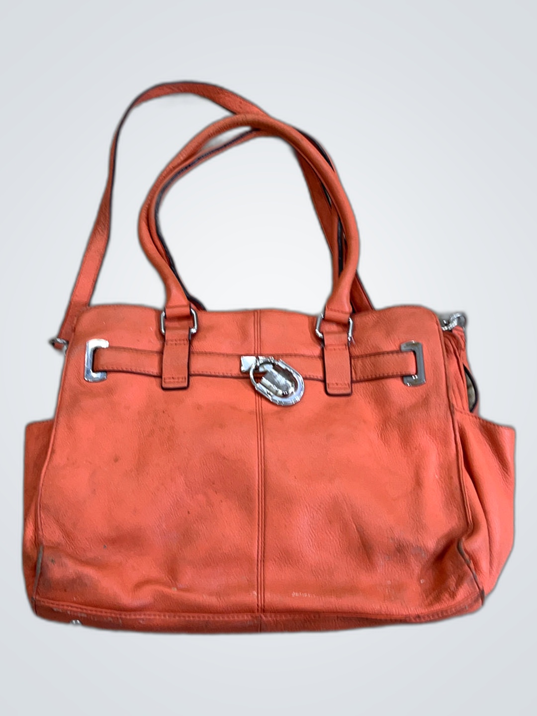 Calvin Klein Orange Leather Handbag