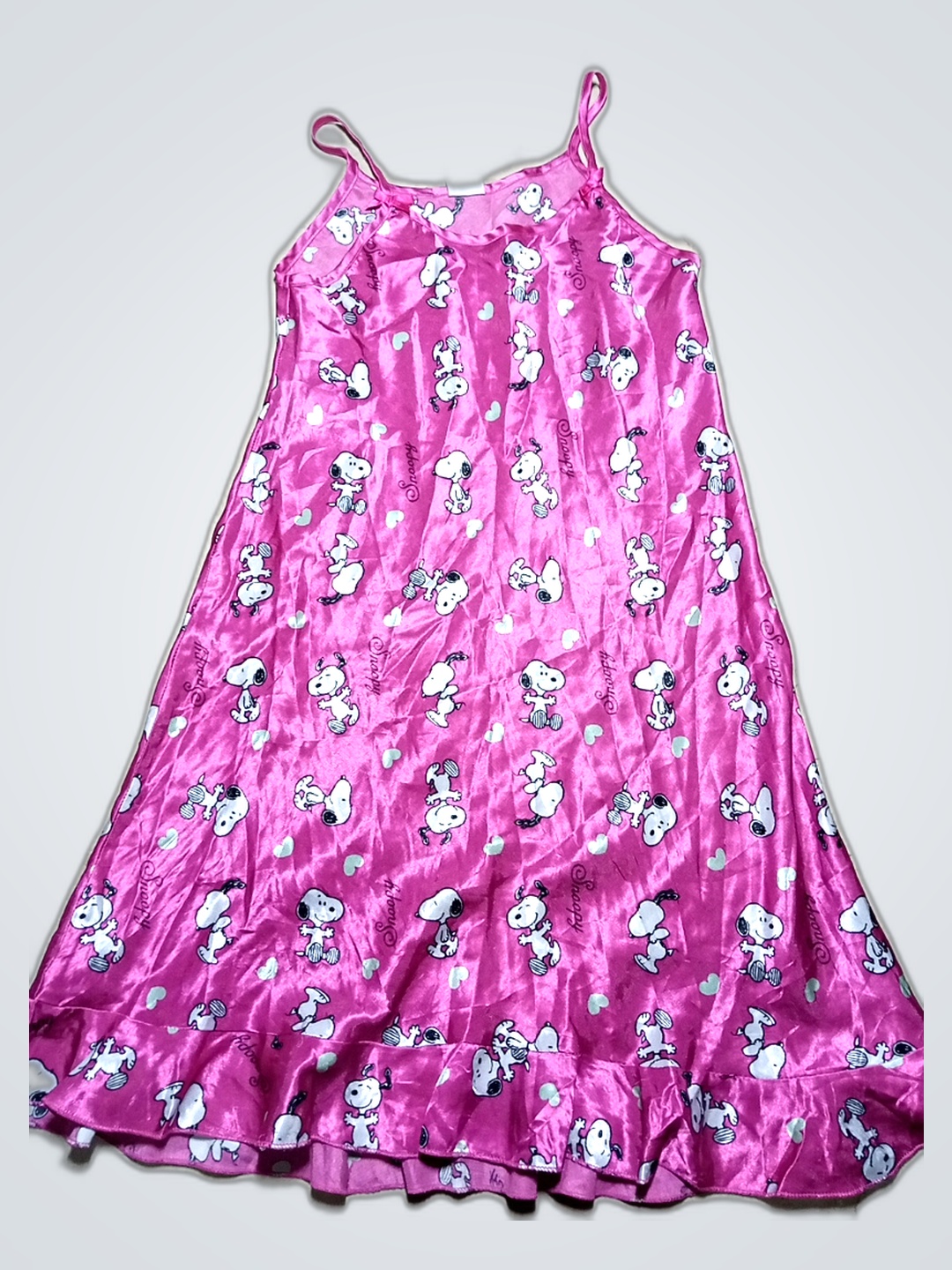 Snoopy Pink Satin Dress