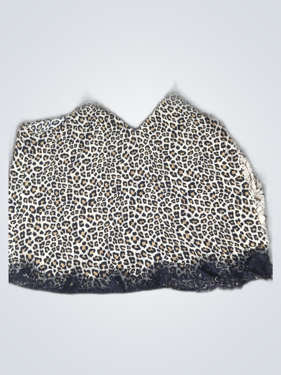 Leopard Print Lace Trim Top