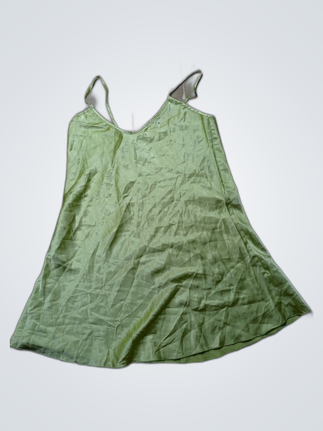 Simply Classic Green Satin Slip Dress