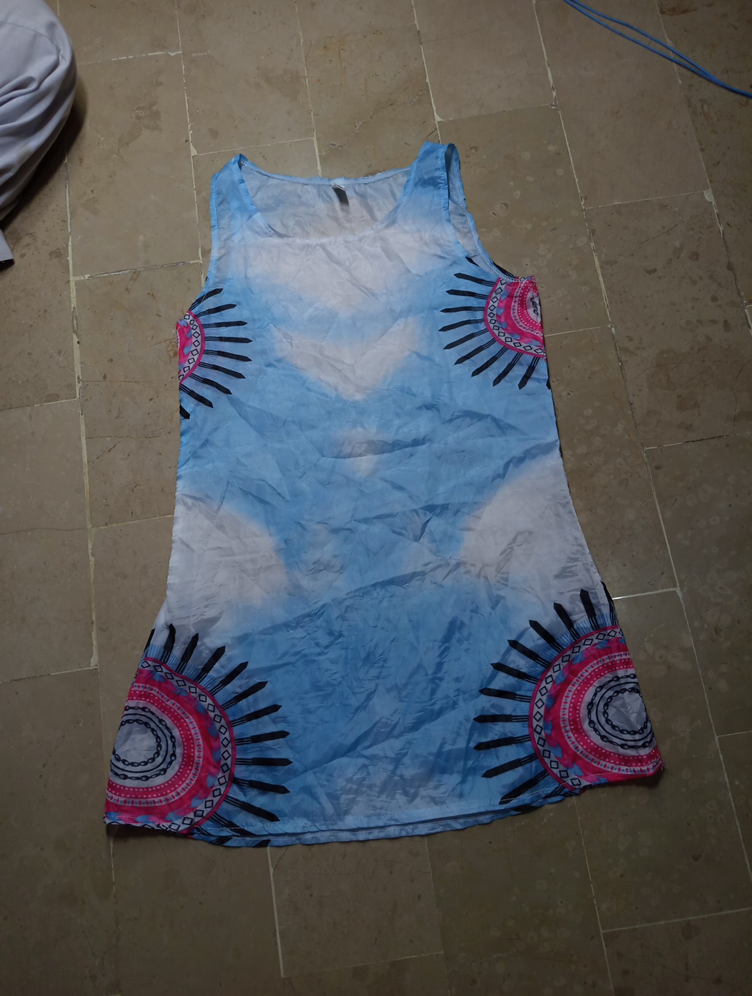 Blue Tie-Dye Dress