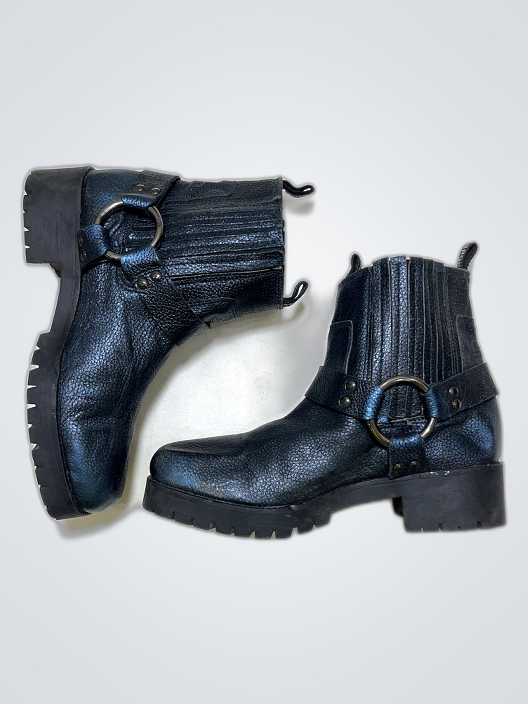 Botas de tobillo de cuero negro Bronx