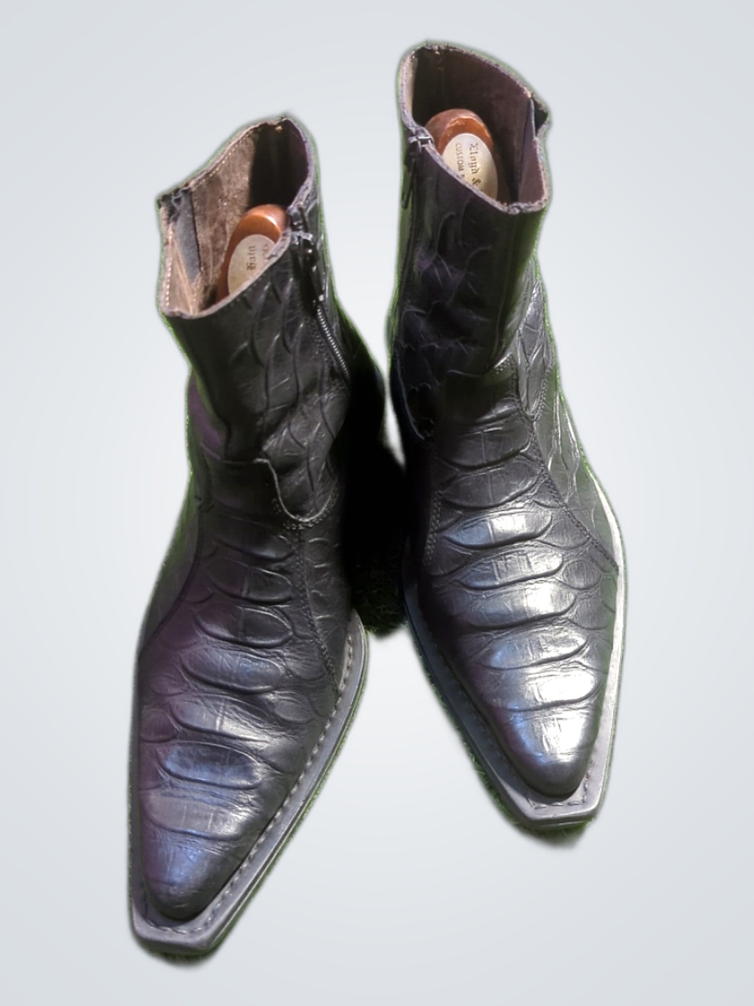 Botas de tobillo de cuero negro