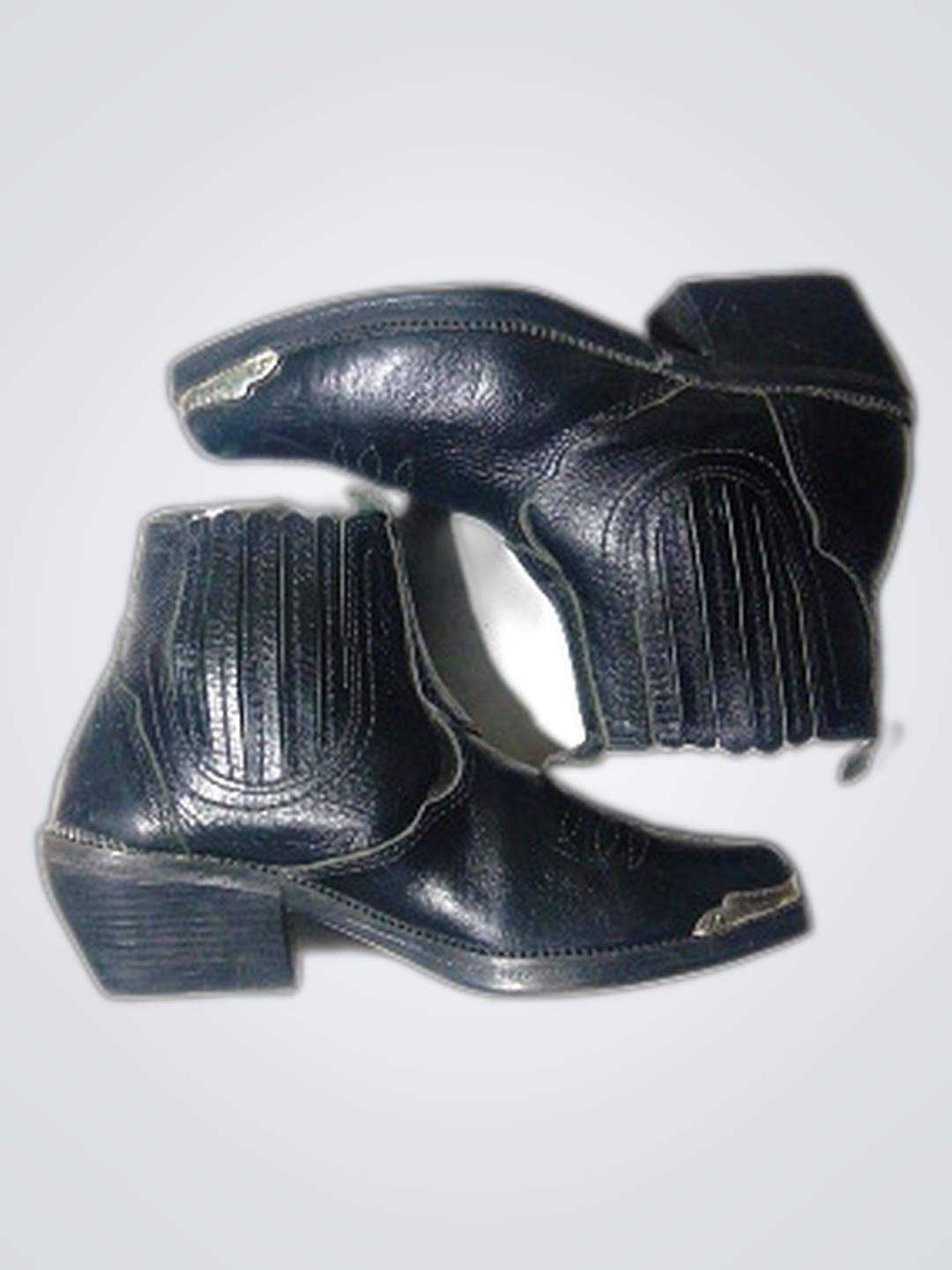 「C&A ブラックレザー カウボーイブーツ」