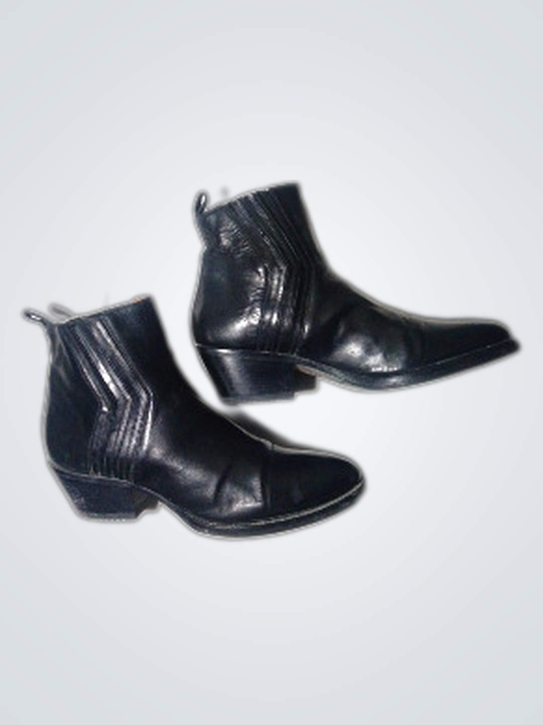 ブラックレザー アンクルブーツ