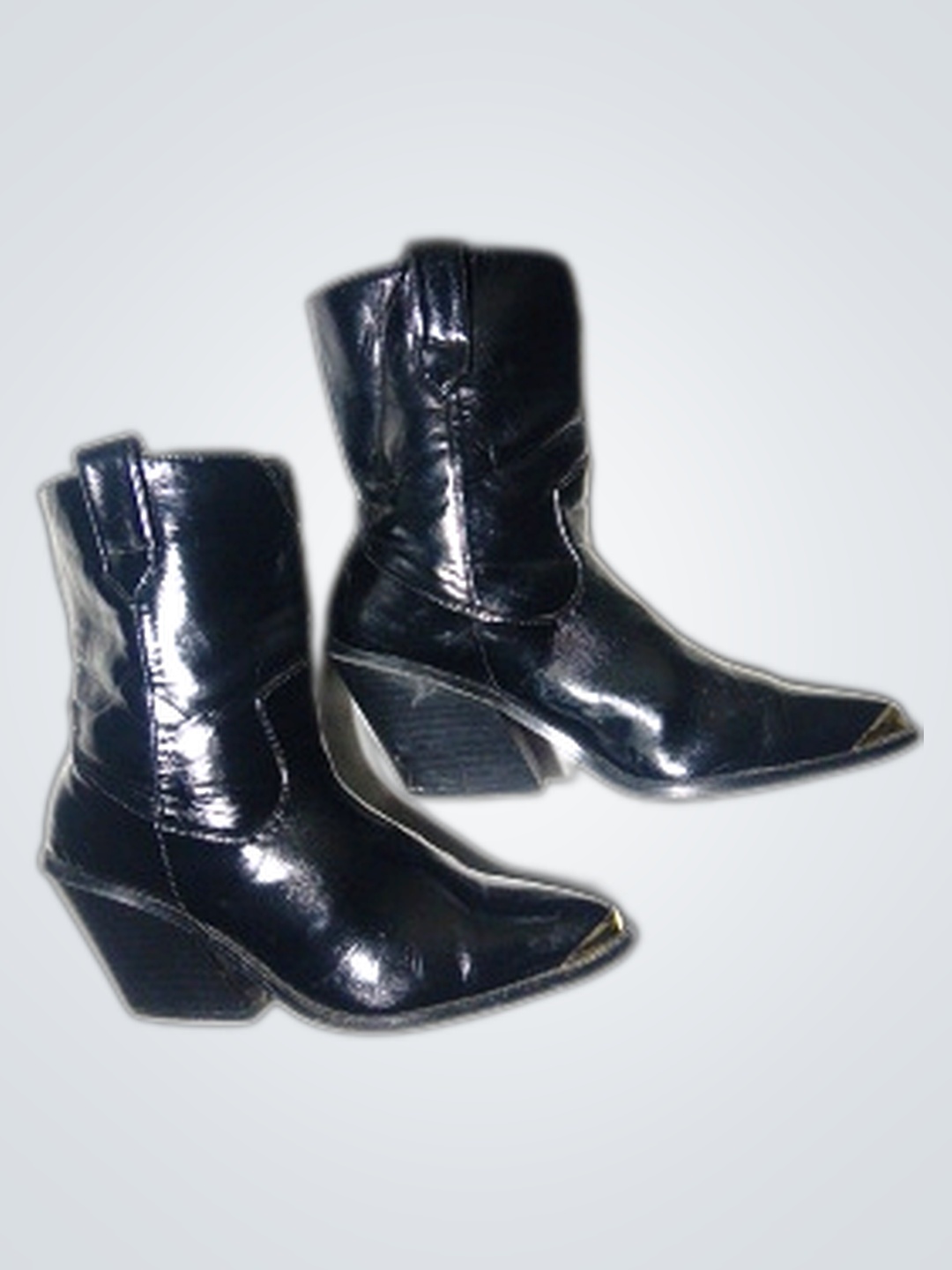 ブラックパテントカウボーイブーツ