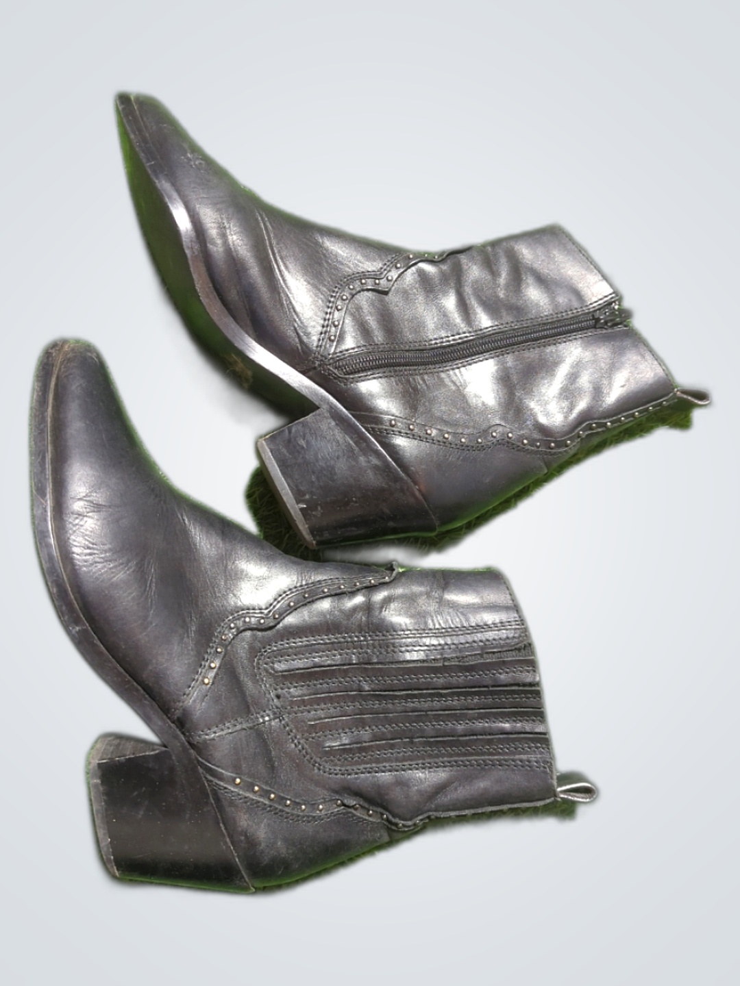 Costes Black Leather Cowboy Boots