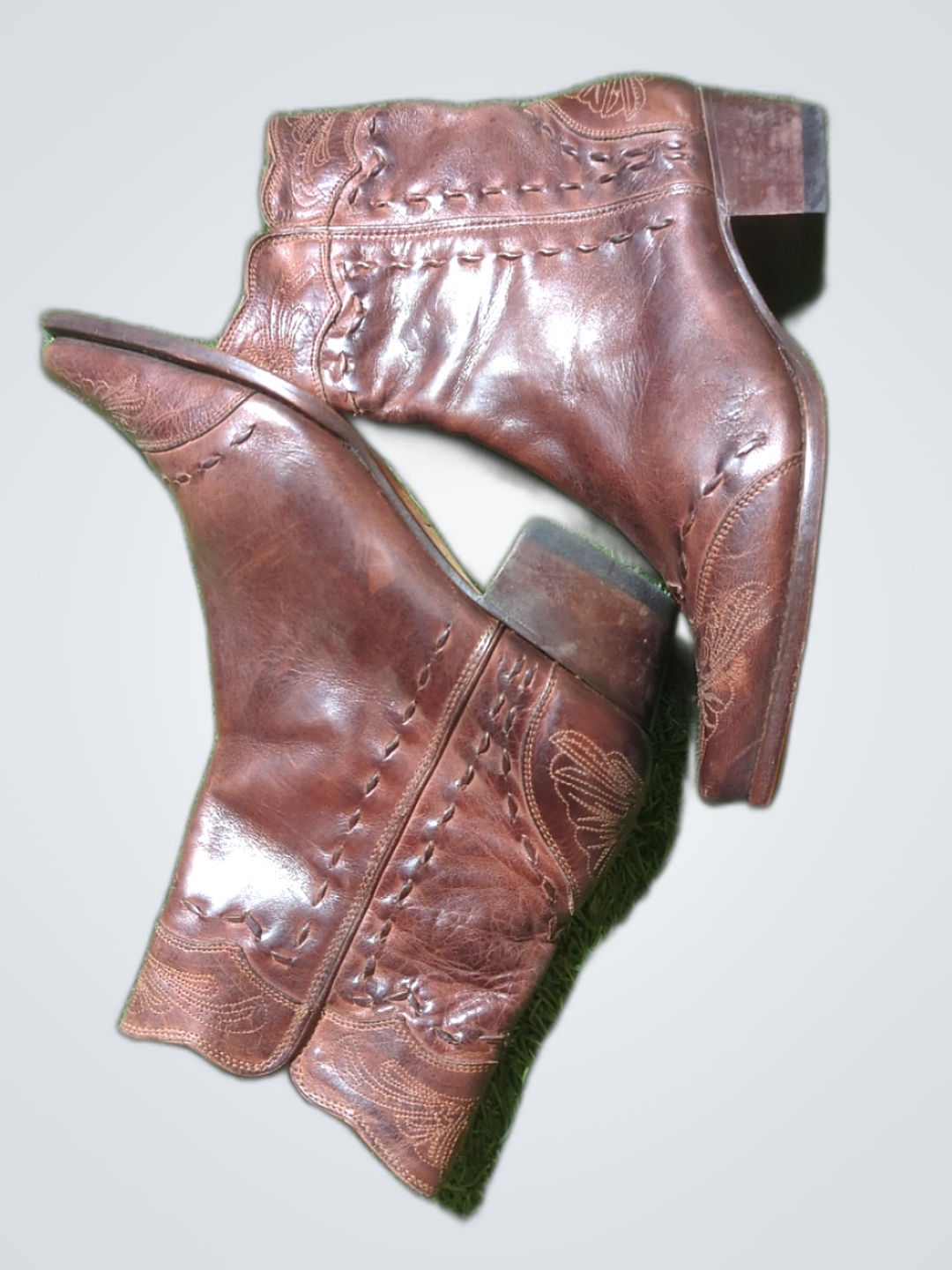 「チャーリーホース ブラウン レザー カウボーイブーツ」