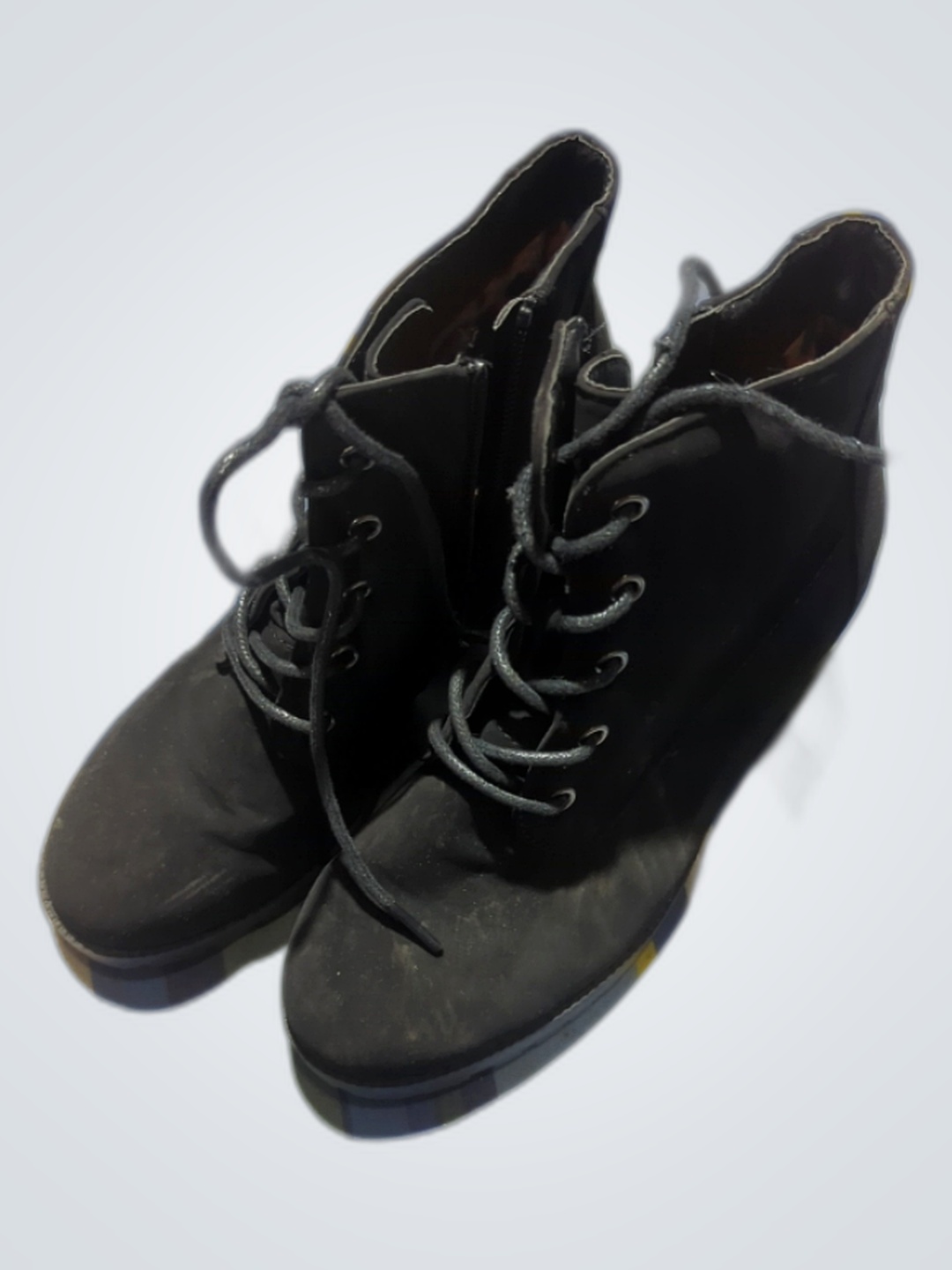 Unbranded Black Lace-up Ankle Boots