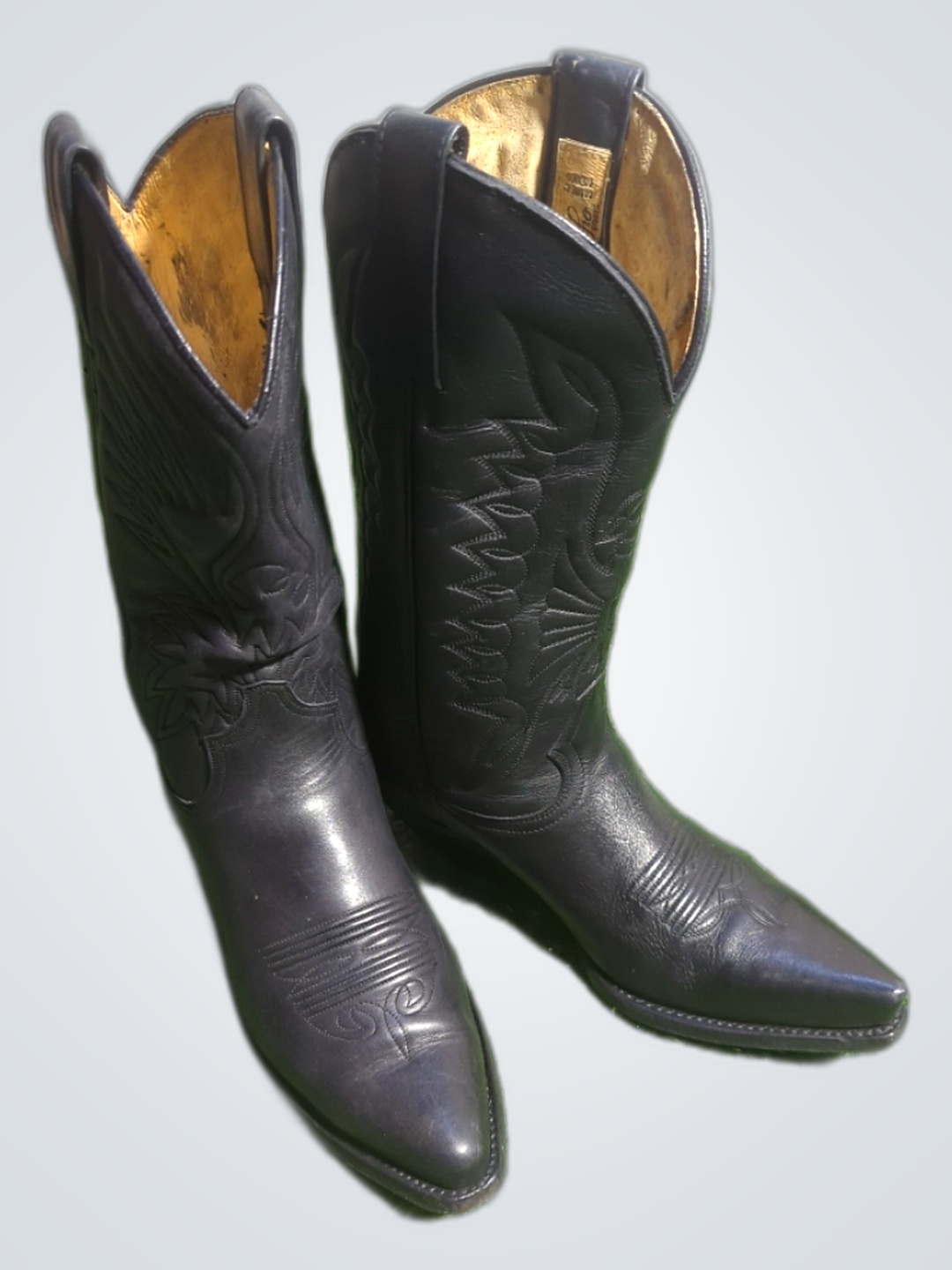 Vidal Dalal Black Leather Cowboy Boots