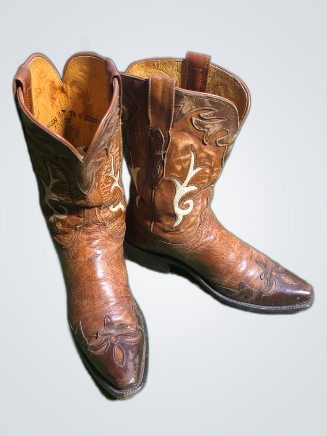 Lucchese Brown Leather Cowboy Boots