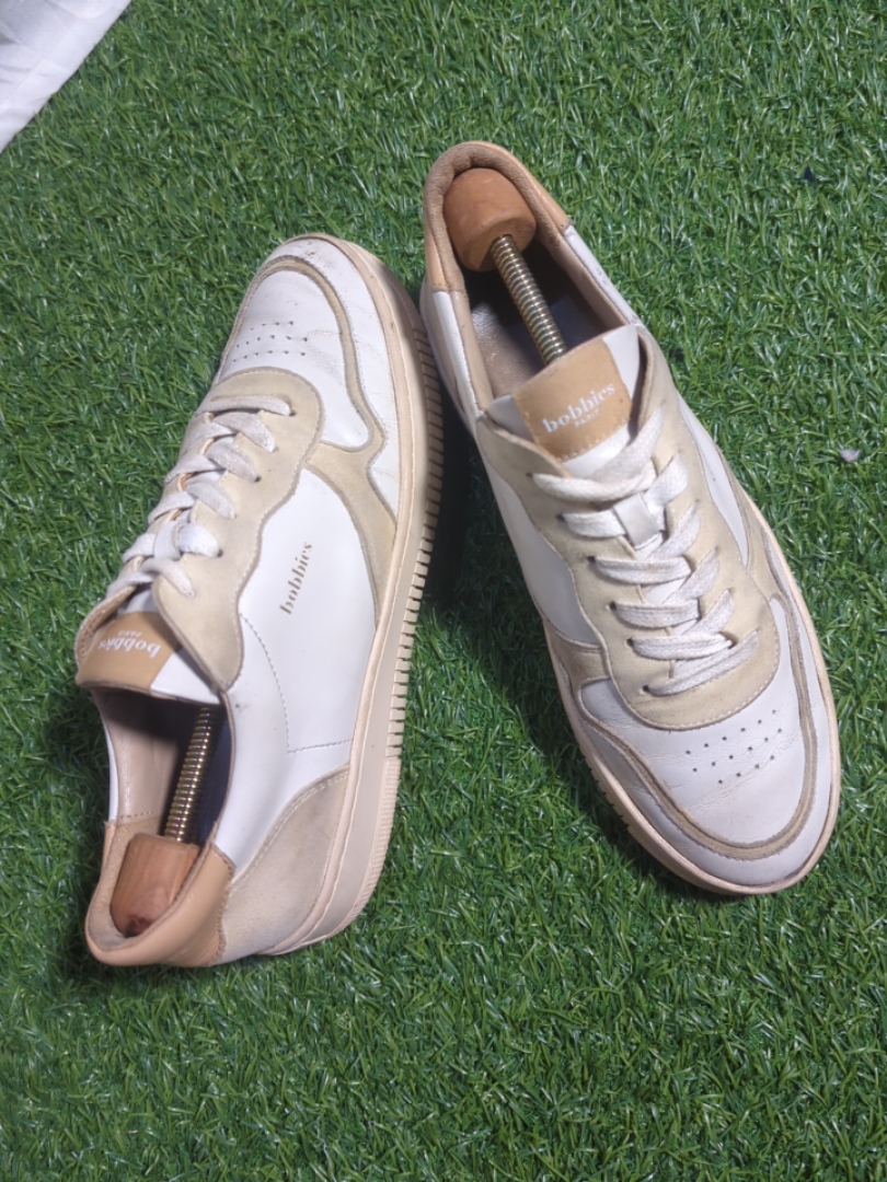 Bobbies Paris White Leather Sneakers