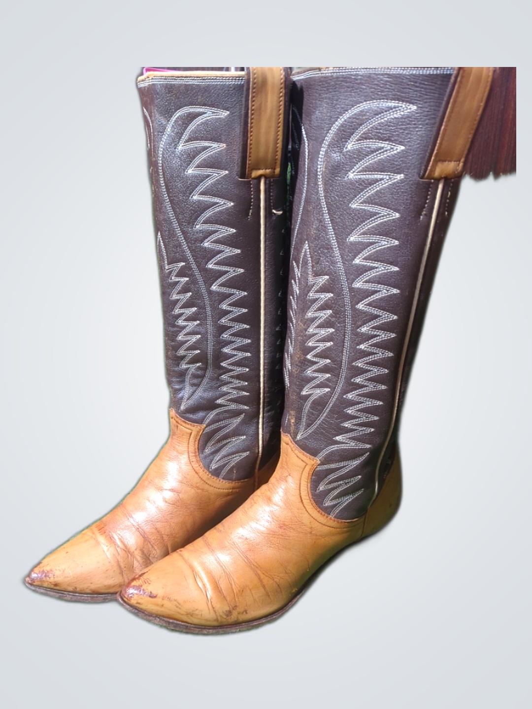 Justin Brown Leather Cowboy Boots