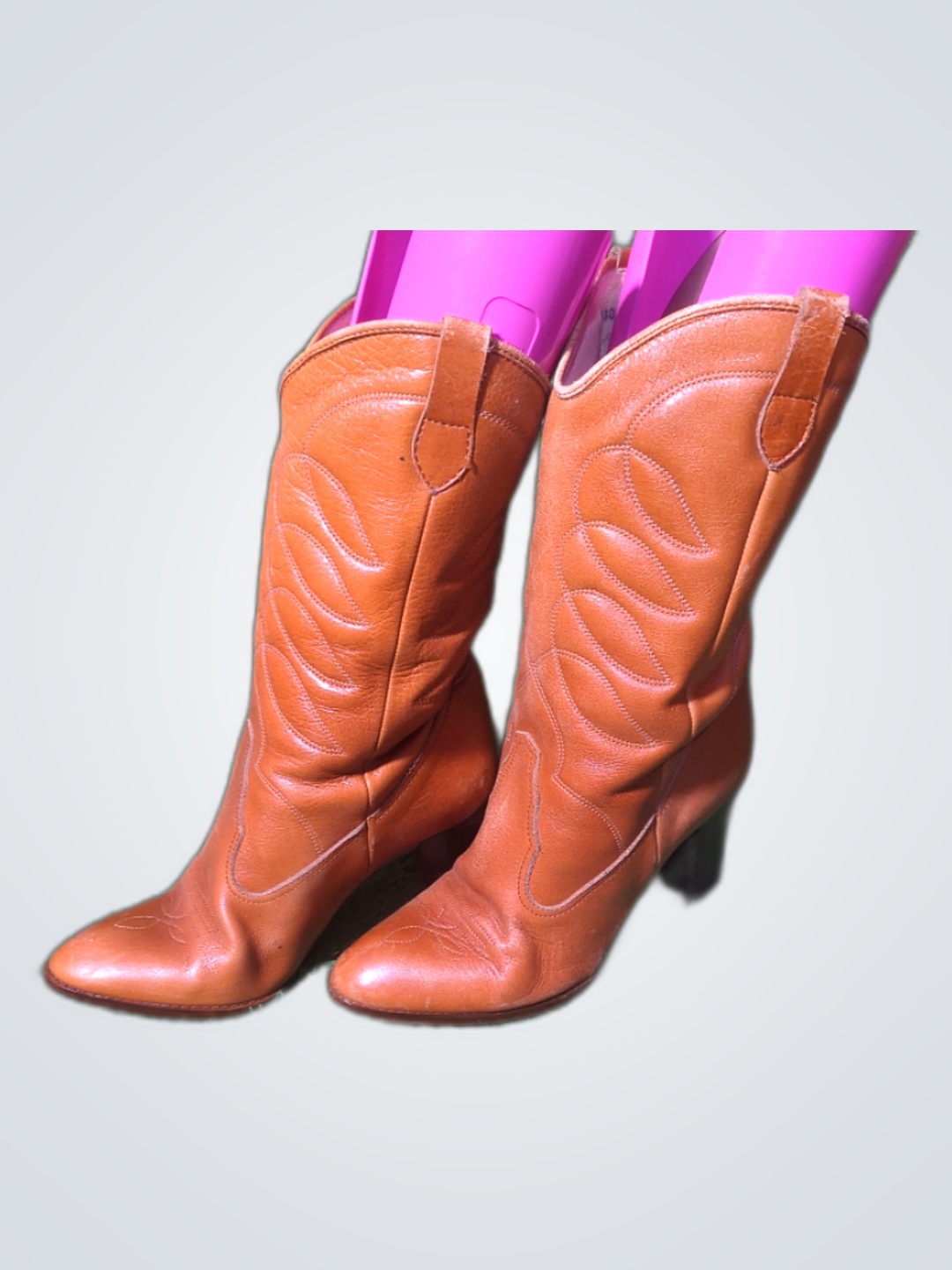 Tan Leather Cowboy Boots