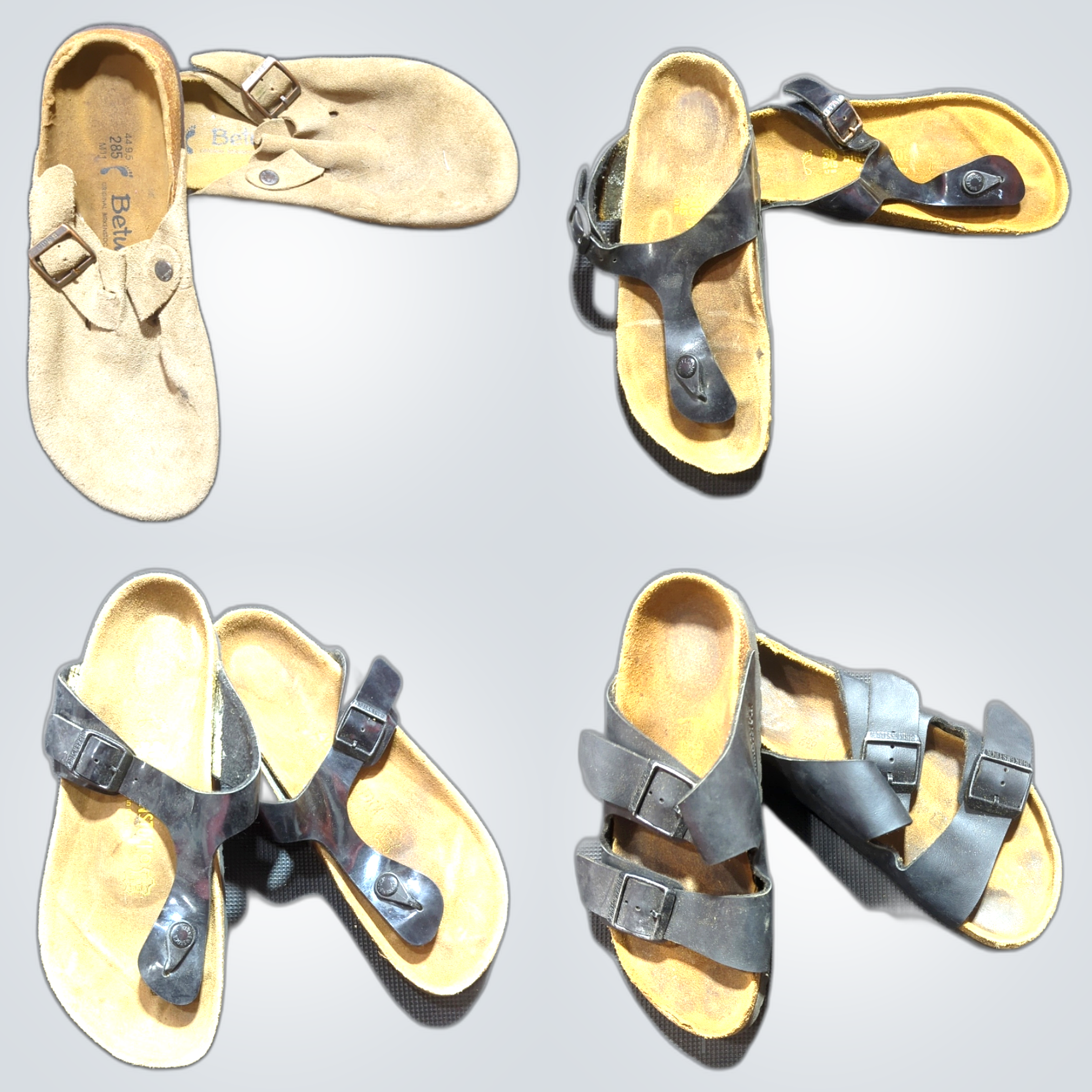Ensemble de 9 pièces de sandales Birkenstock, sabo..