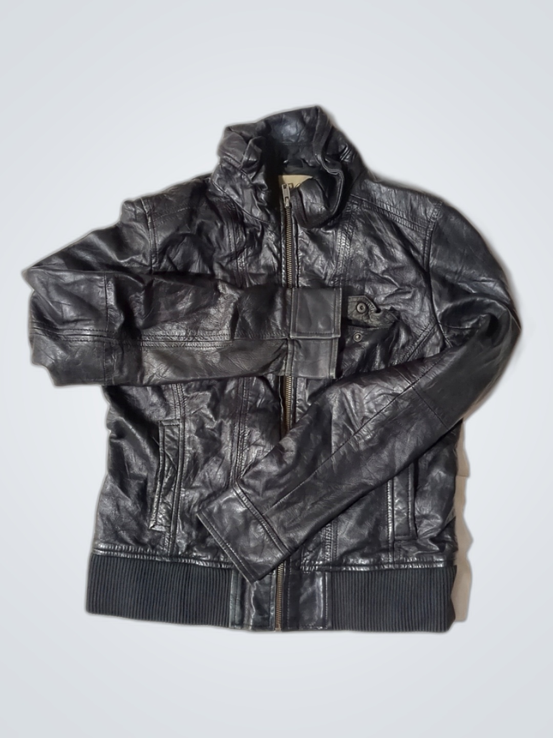 Sergio Conffiniini Black Leather Bomber Jacket