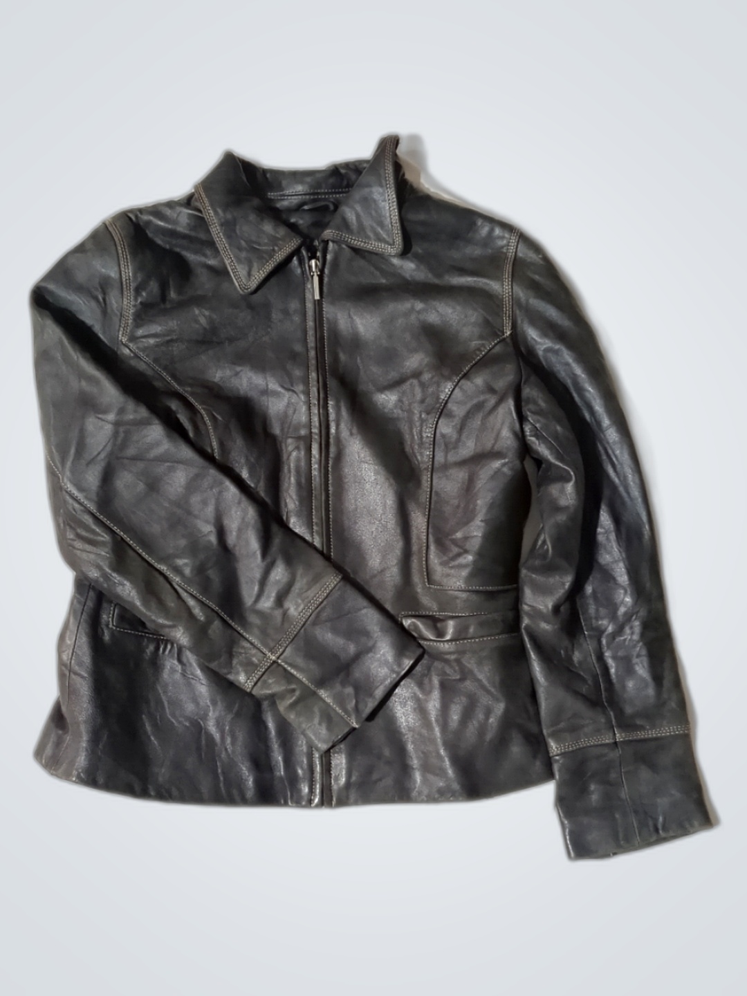 Kenneth Cole Reaction Black Leather Jacket