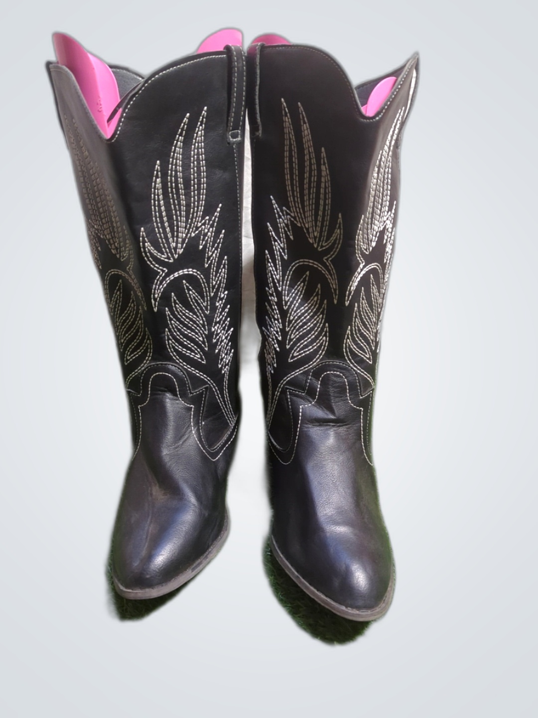 Black Leather Cowboy Boots