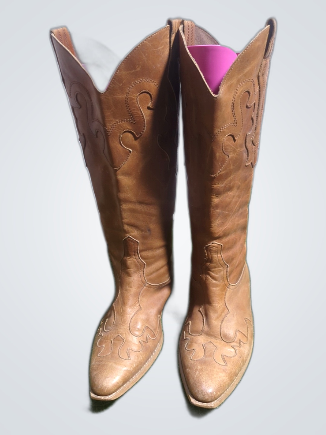 Tan Leather Cowboy Boots