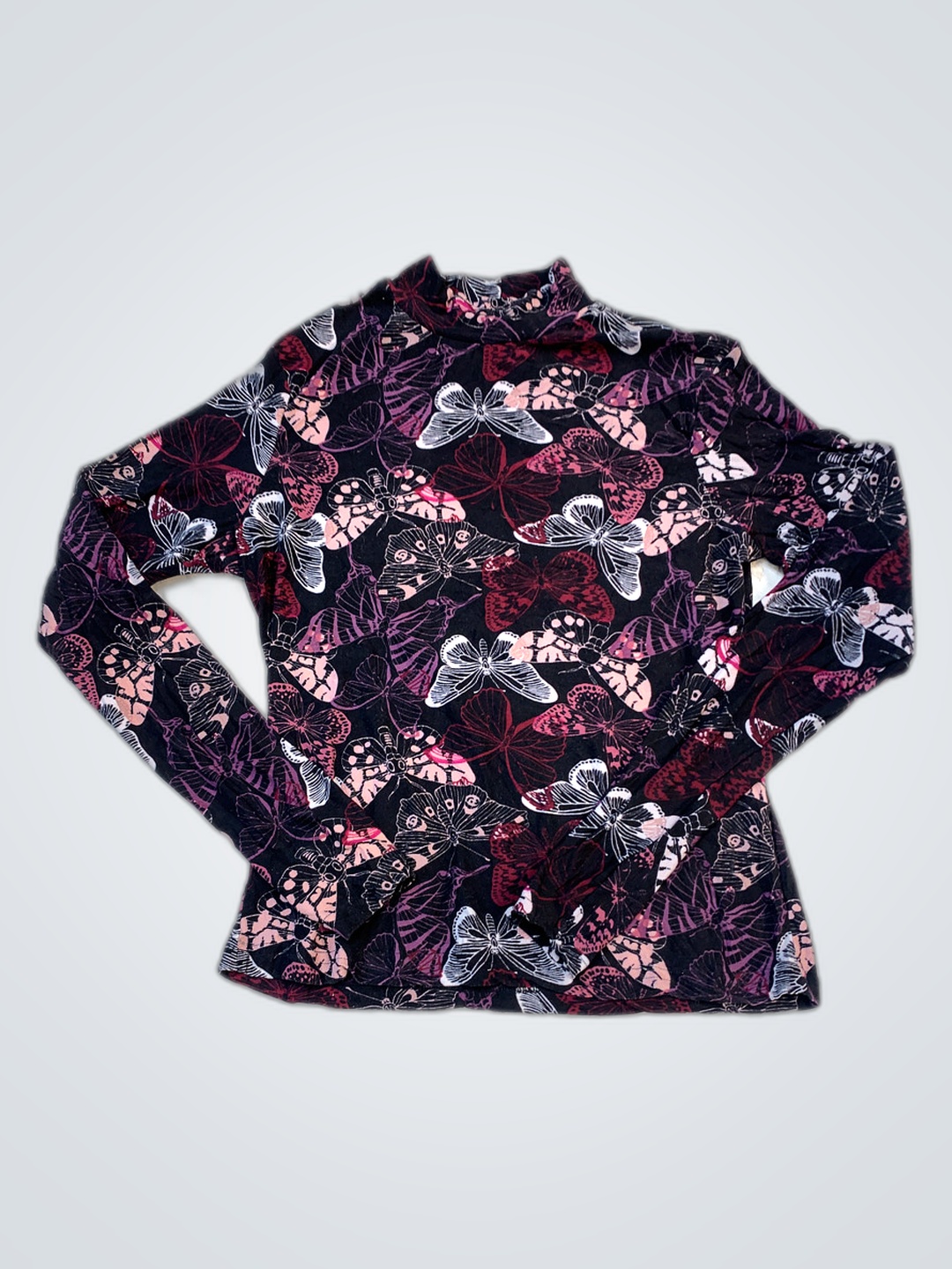 Top à manches longues imprimé papillon