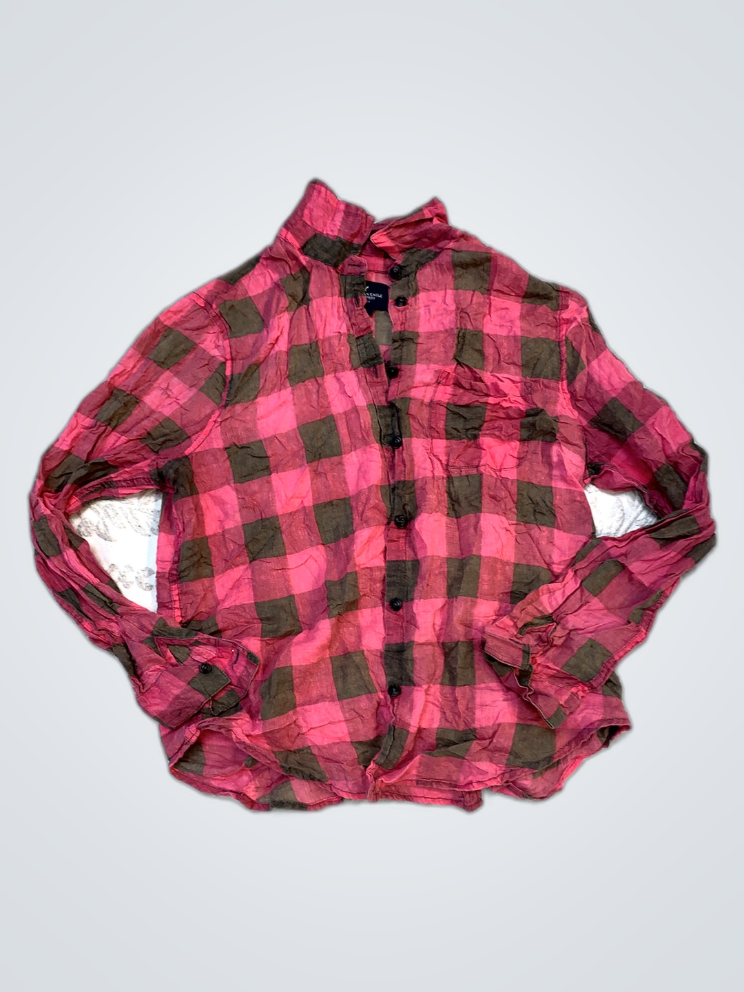 Chemise à carreaux rose American Eagle Outfitters