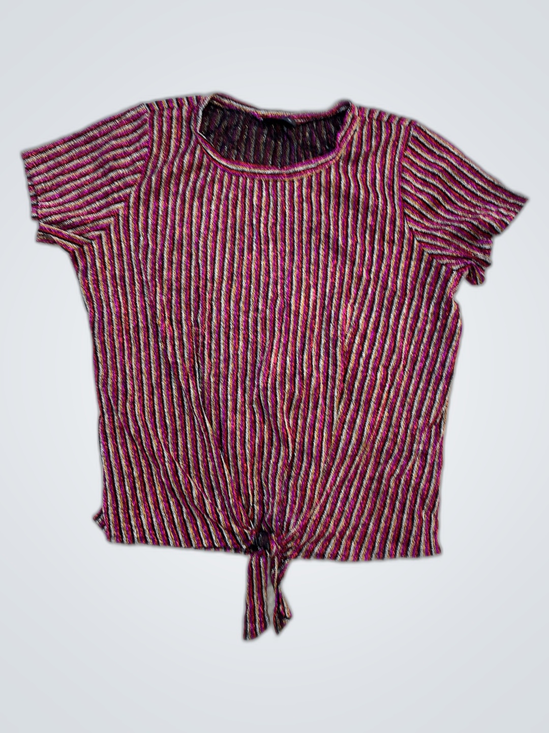 Blusa Listrada de Manga Curta Love