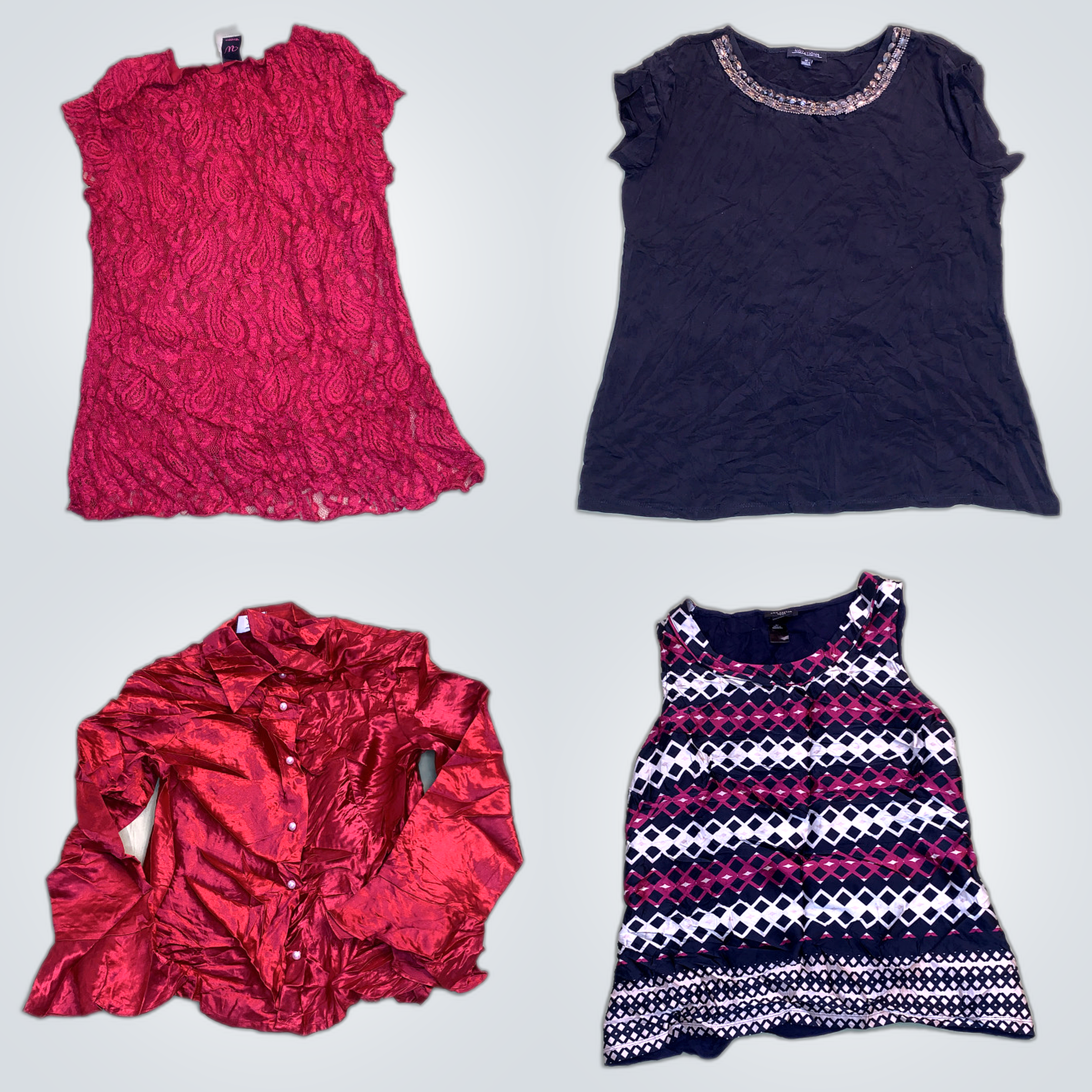 Designer Bundle: Silk Blouses, Lace Tops & Dresses..