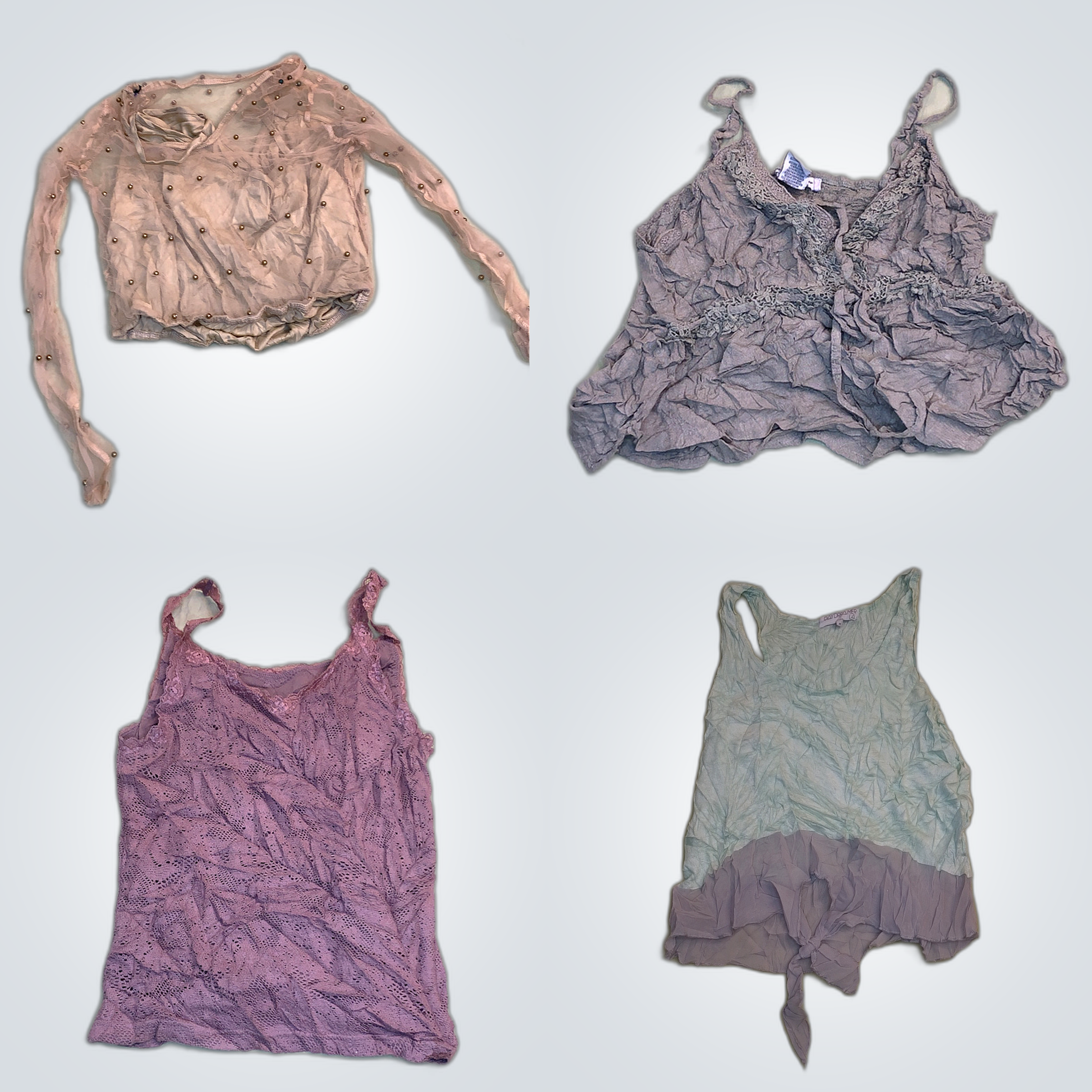 Designer Bundle: 10 PCs Lace Blouses & Camisoles f..