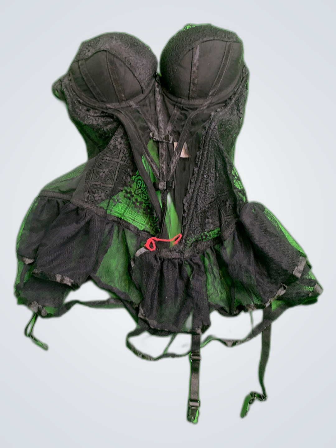 Schwarzes Spitzenkorsett