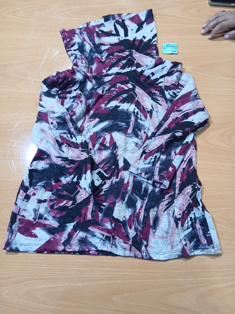 Marise Abstract Print Turtleneck Top