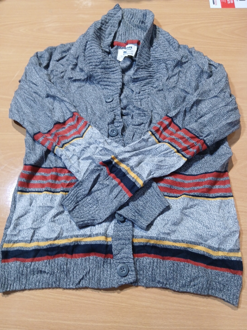 Men's Striped Knit Cardigan