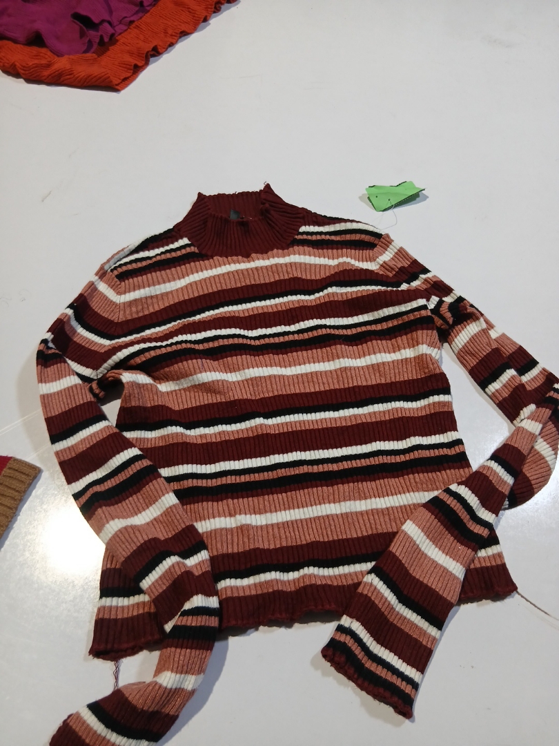 Dynamite Striped Turtleneck Sweater