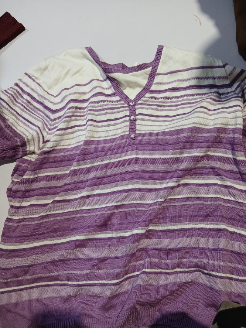 Alfred Dunner Striped Button-Up Sweater