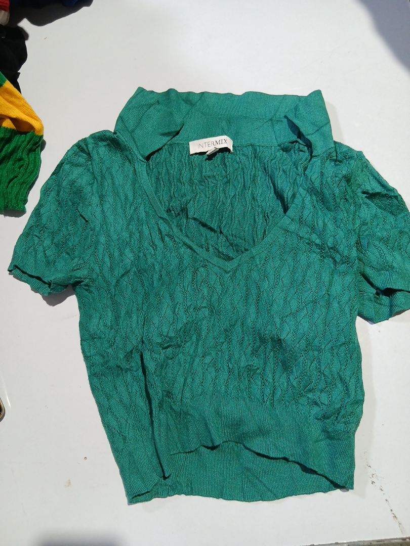 Intermix Green Knit Polo Shirt