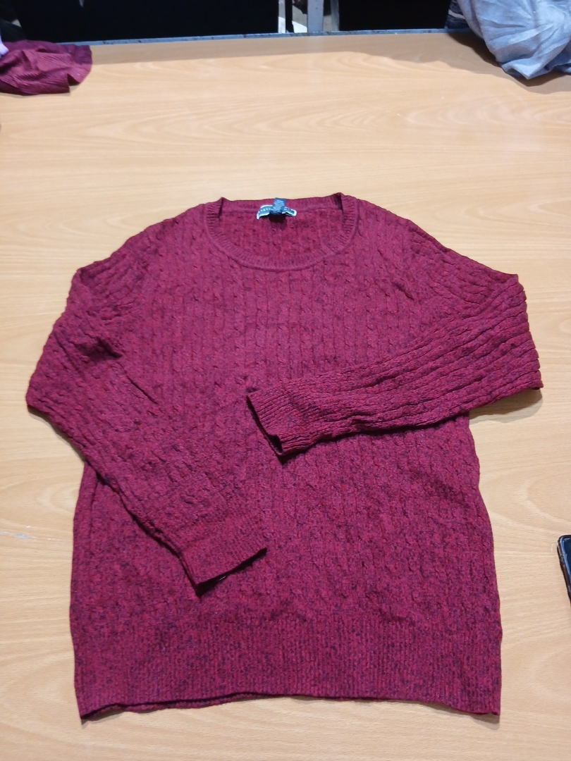 Karen Scott Red Cable Knit Sweater