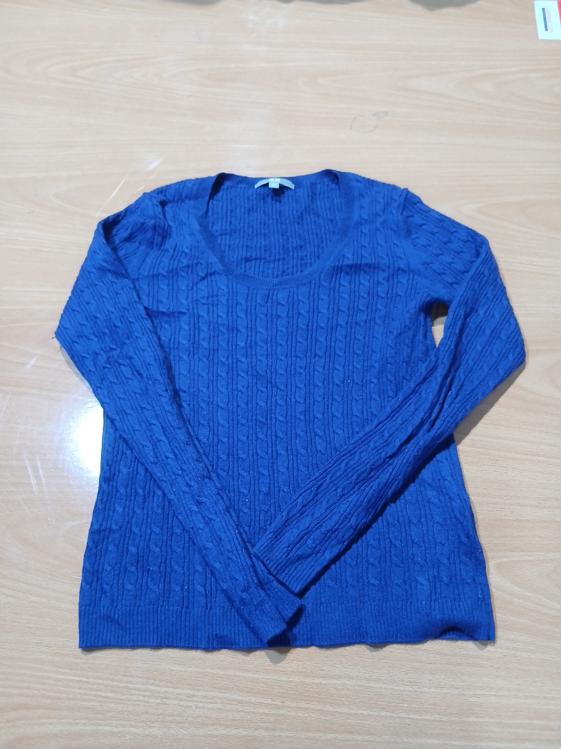 Blue Cable Knit Sweater