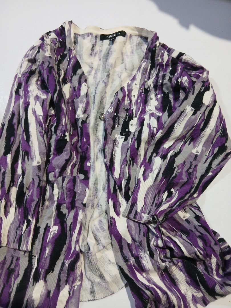 Relativity Abstract Print Cardigan