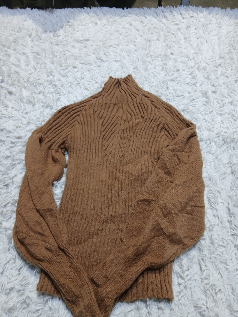 Max Studio Brown Knit Turtleneck Sweater