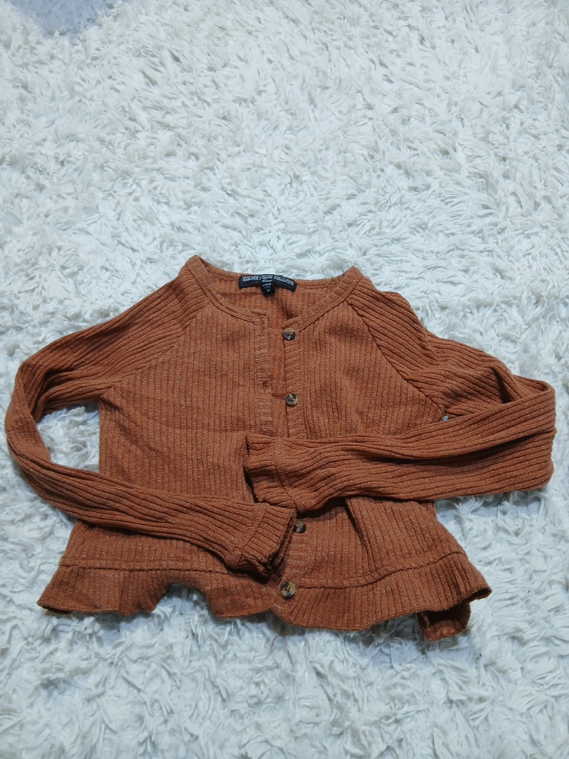 Vintage Peach Ribbed Cardigan