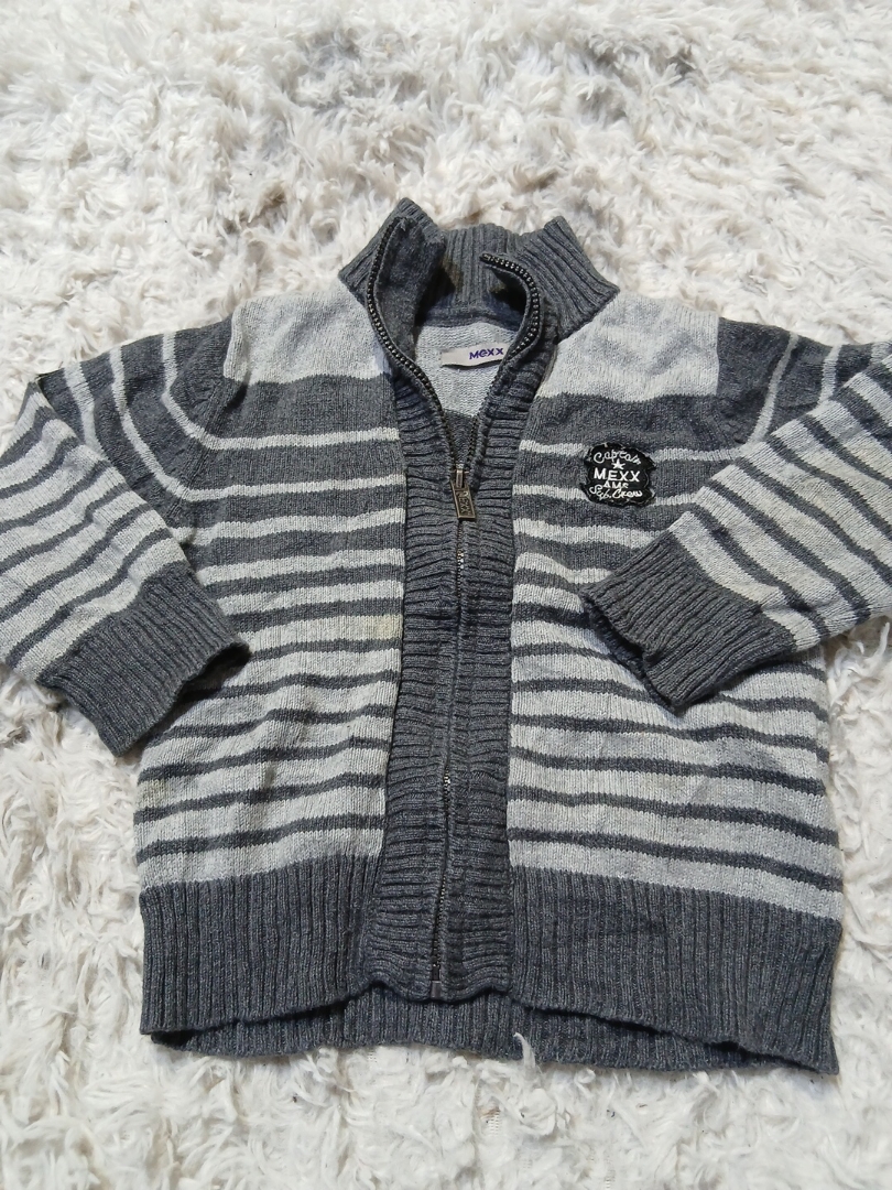 Mexx Striped Knit 1/4 Zip Sweater