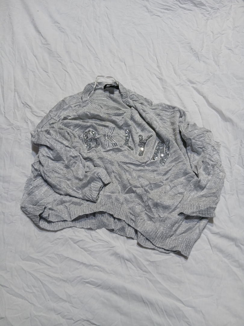 Jennyfer Silver Knit Cardigan